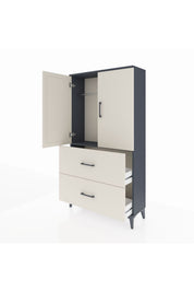 Arges Dolap Tek Raflı 2 Çekmeceli Tek Askılı 88x30x163 - S21M105V4A