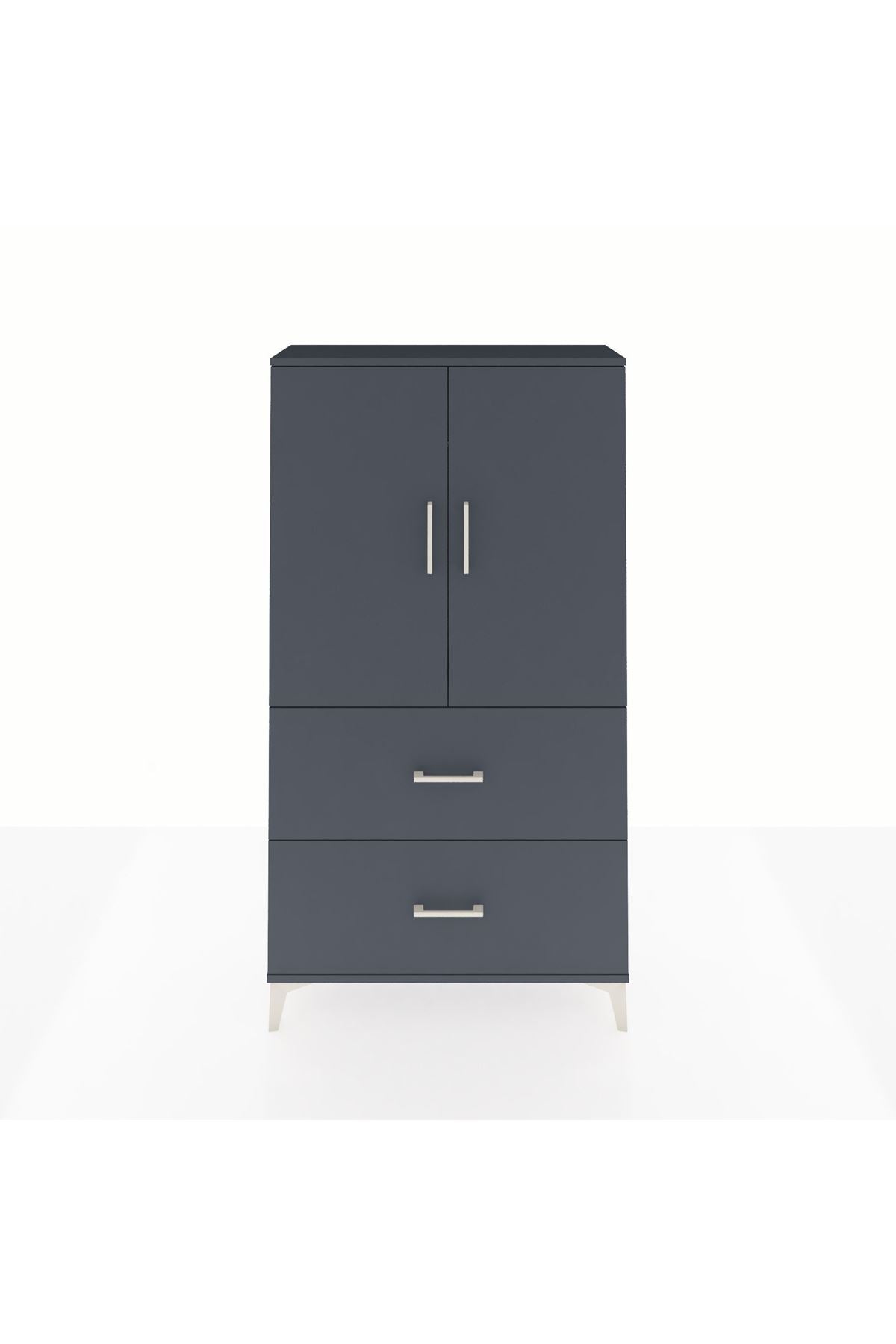 Arges Dolap Tek Raflı 2 Çekmeceli Tek Askılı 88x30x163 - S21M105V5A