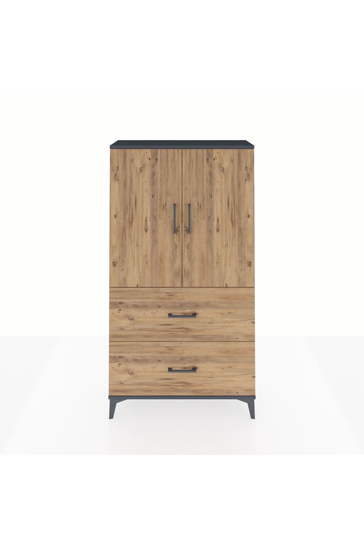 Arges Dolap Tek Raflı 2 Çekmeceli Tek Askılı 88x30x163 - S21M105V6A