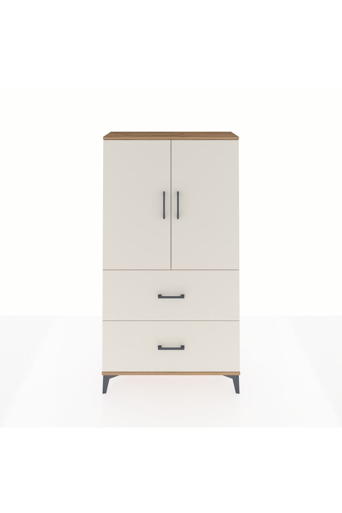 Arges Dolap Tek Raflı 2 Çekmeceli Tek Askılı 88x30x163 - S21M105V7A