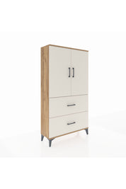 Arges Dolap Tek Raflı 2 Çekmeceli Tek Askılı 88x30x163 - S21M105V7A