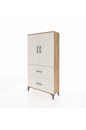 Arges Dolap Tek Raflı 2 Çekmeceli Tek Askılı 88x30x163 - S21M105V7A