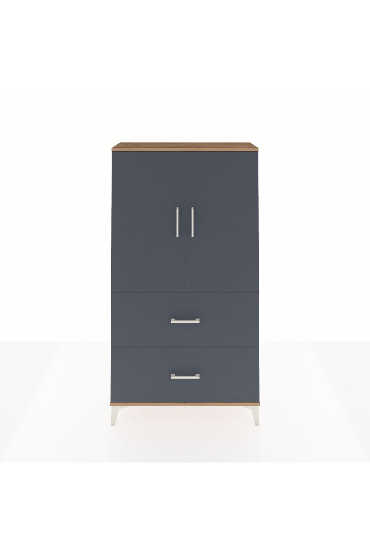 Arges Dolap Tek Raflı 2 Çekmeceli Tek Askılı 88x30x163 - S21M105V8A