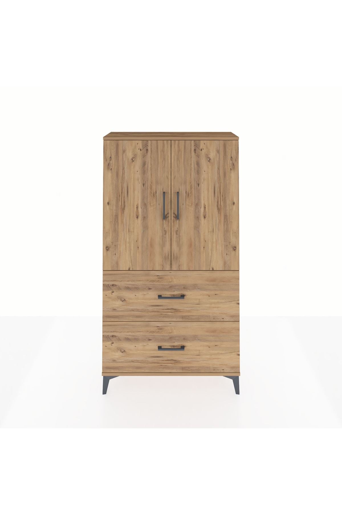 Arges Dolap Tek Raflı 2 Çekmeceli Tek Askılı 88x30x163 - S21M105V9A