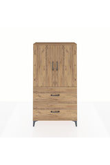 Arges Dolap Tek Raflı 2 Çekmeceli Tek Askılı 88x30x163