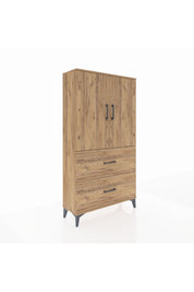 Arges Dolap Tek Raflı 2 Çekmeceli Tek Askılı 88x30x163 - S21M105V9A
