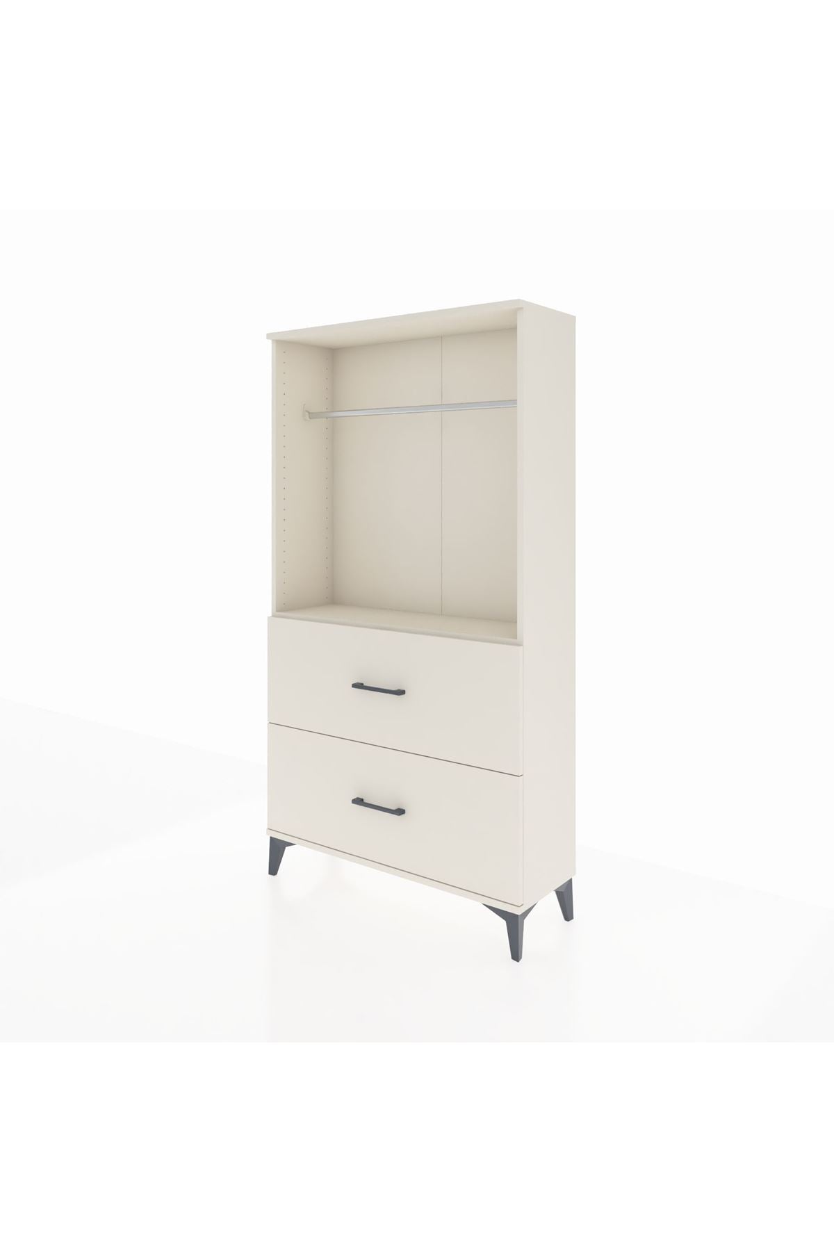Arges Dolap Tek Raflı 2 Çekmeceli Tek Askılı 88x30x163 - S21M106V1A