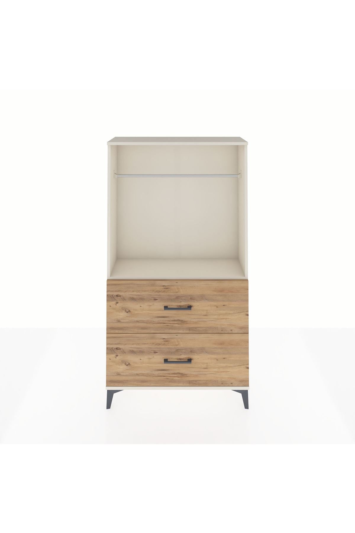 Arges Dolap Tek Raflı 2 Çekmeceli Tek Askılı 88x30x163 - S21M106V3A