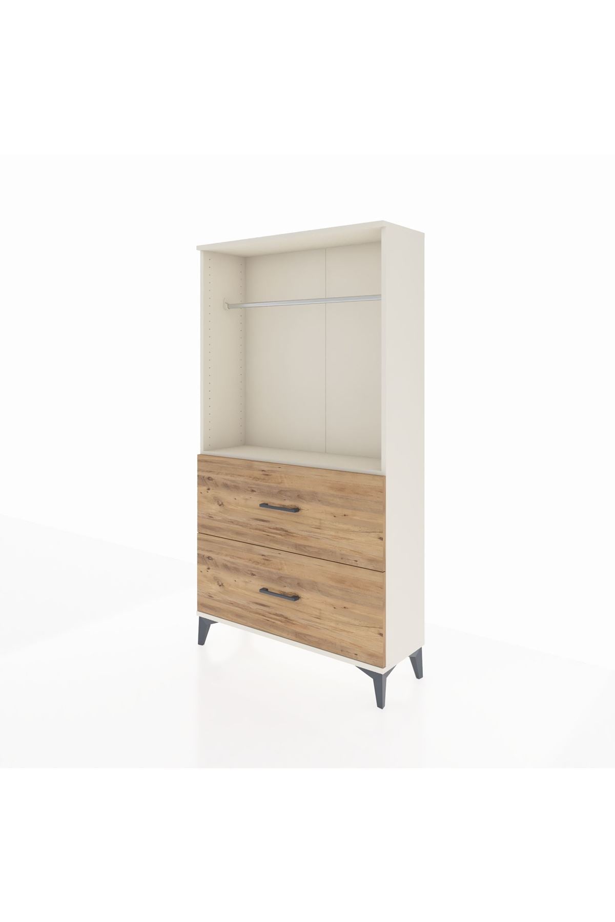 Arges Dolap Tek Raflı 2 Çekmeceli Tek Askılı 88x30x163 - S21M106V3A