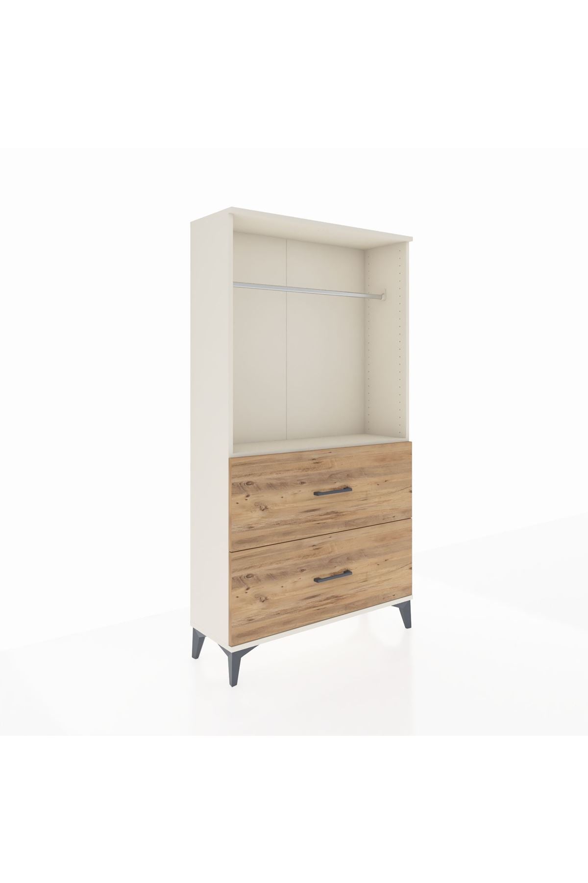 Arges Dolap Tek Raflı 2 Çekmeceli Tek Askılı 88x30x163 - S21M106V3A