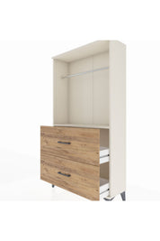Arges Dolap Tek Raflı 2 Çekmeceli Tek Askılı 88x30x163 - S21M106V3A