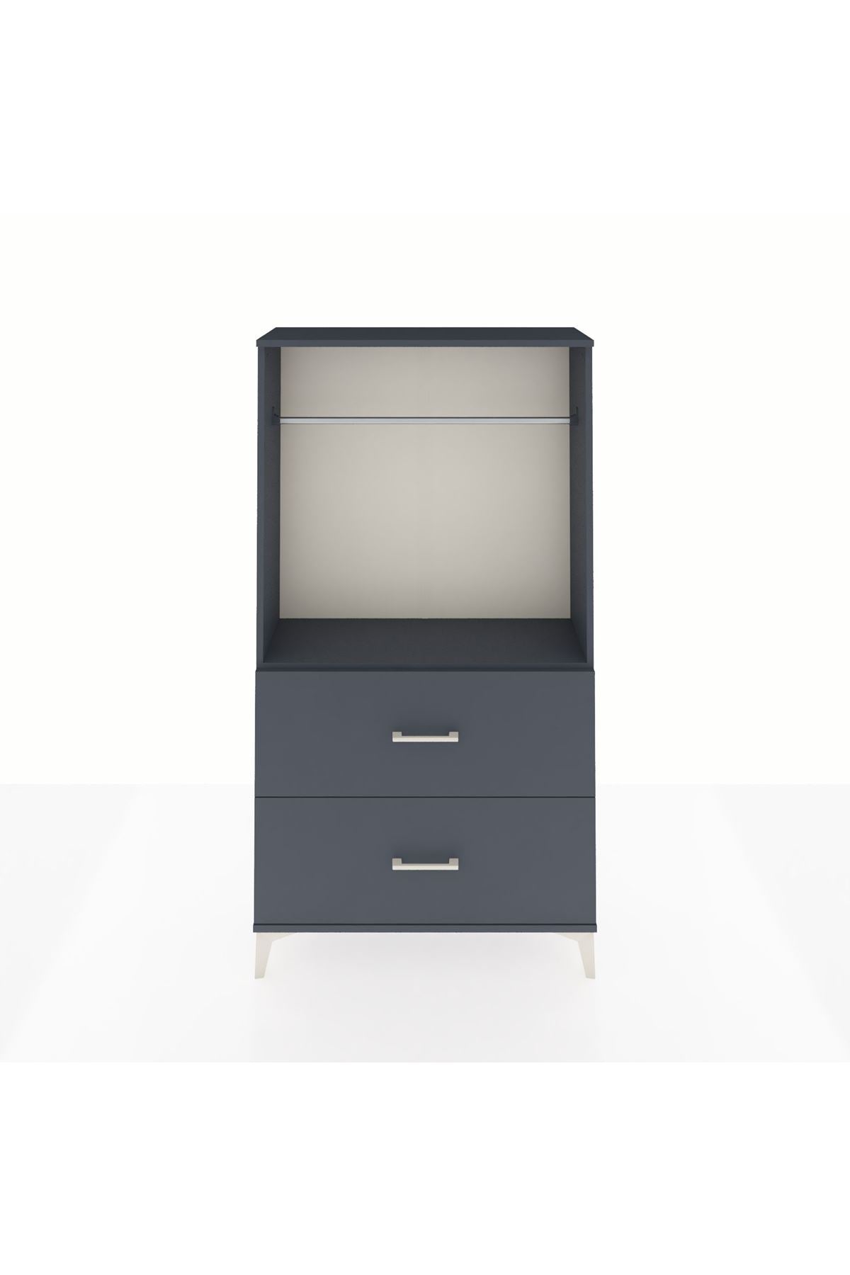 Arges Dolap Tek Raflı 2 Çekmeceli Tek Askılı 88x30x163 - S21M106V5A