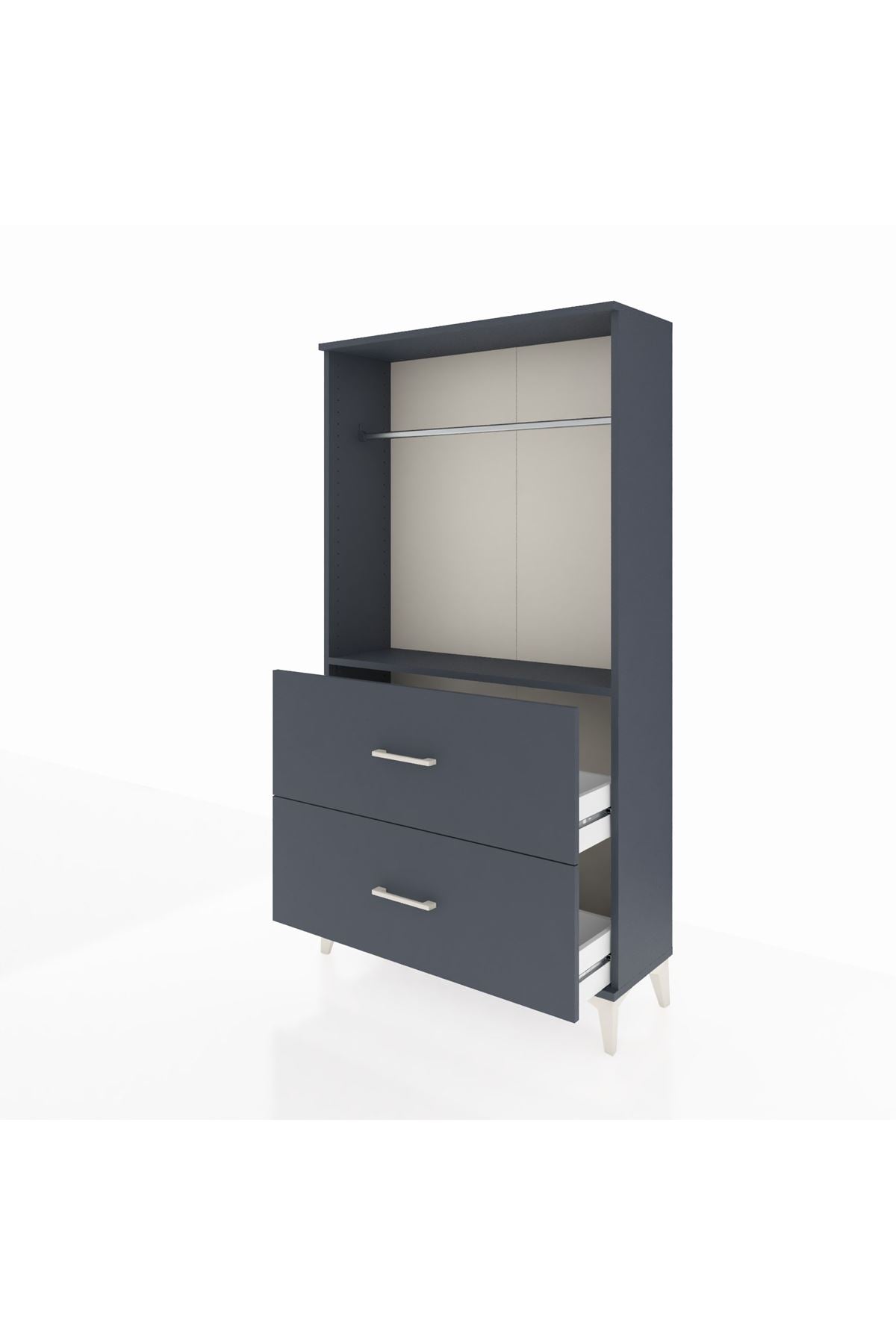 Arges Dolap Tek Raflı 2 Çekmeceli Tek Askılı 88x30x163 - S21M106V5A