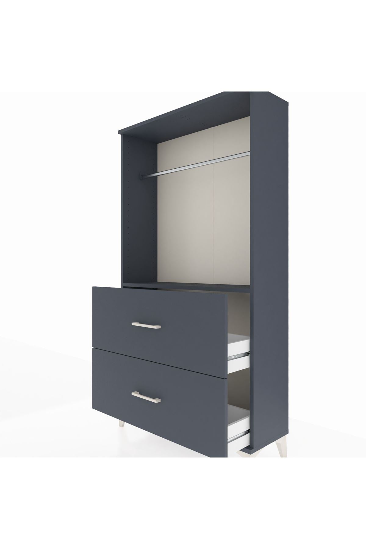 Arges Dolap Tek Raflı 2 Çekmeceli Tek Askılı 88x30x163 - S21M106V5A