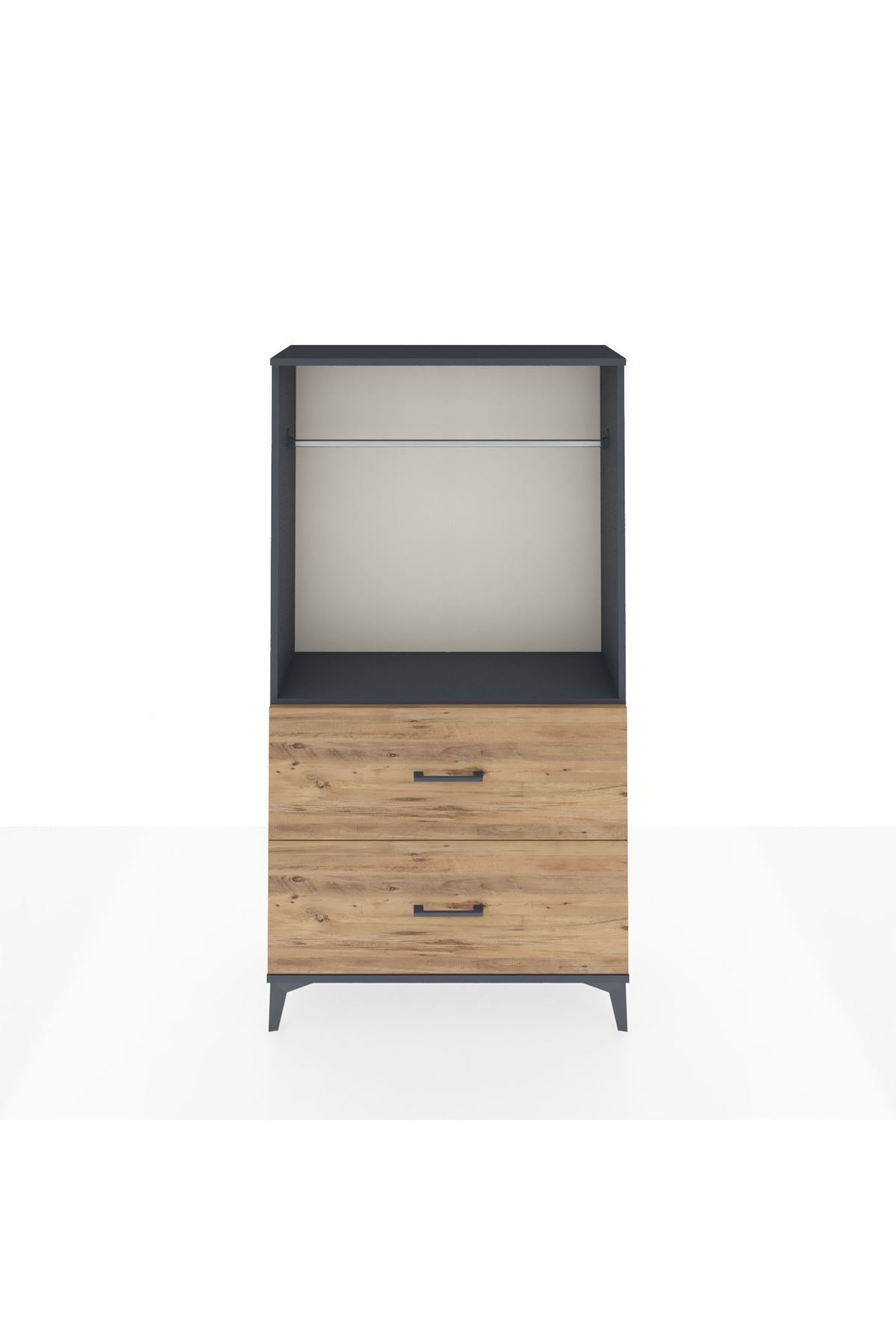 Arges Dolap Tek Raflı 2 Çekmeceli Tek Askılı 88x30x163 - S21M106V6A