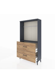 Arges Dolap Tek Raflı 2 Çekmeceli Tek Askılı 88x30x163 - S21M106V6A