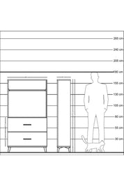 Arges Dolap Tek Raflı 2 Çekmeceli Tek Askılı 88x30x163 - S21M106V6A