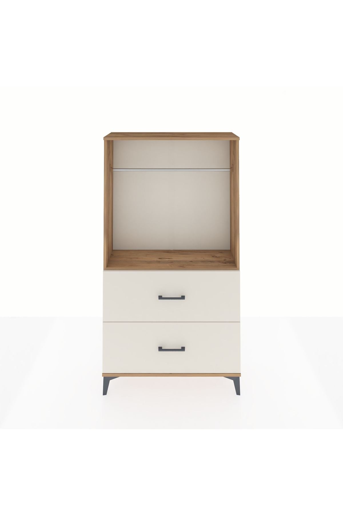 Arges Dolap Tek Raflı 2 Çekmeceli Tek Askılı 88x30x163 - S21M106V7A