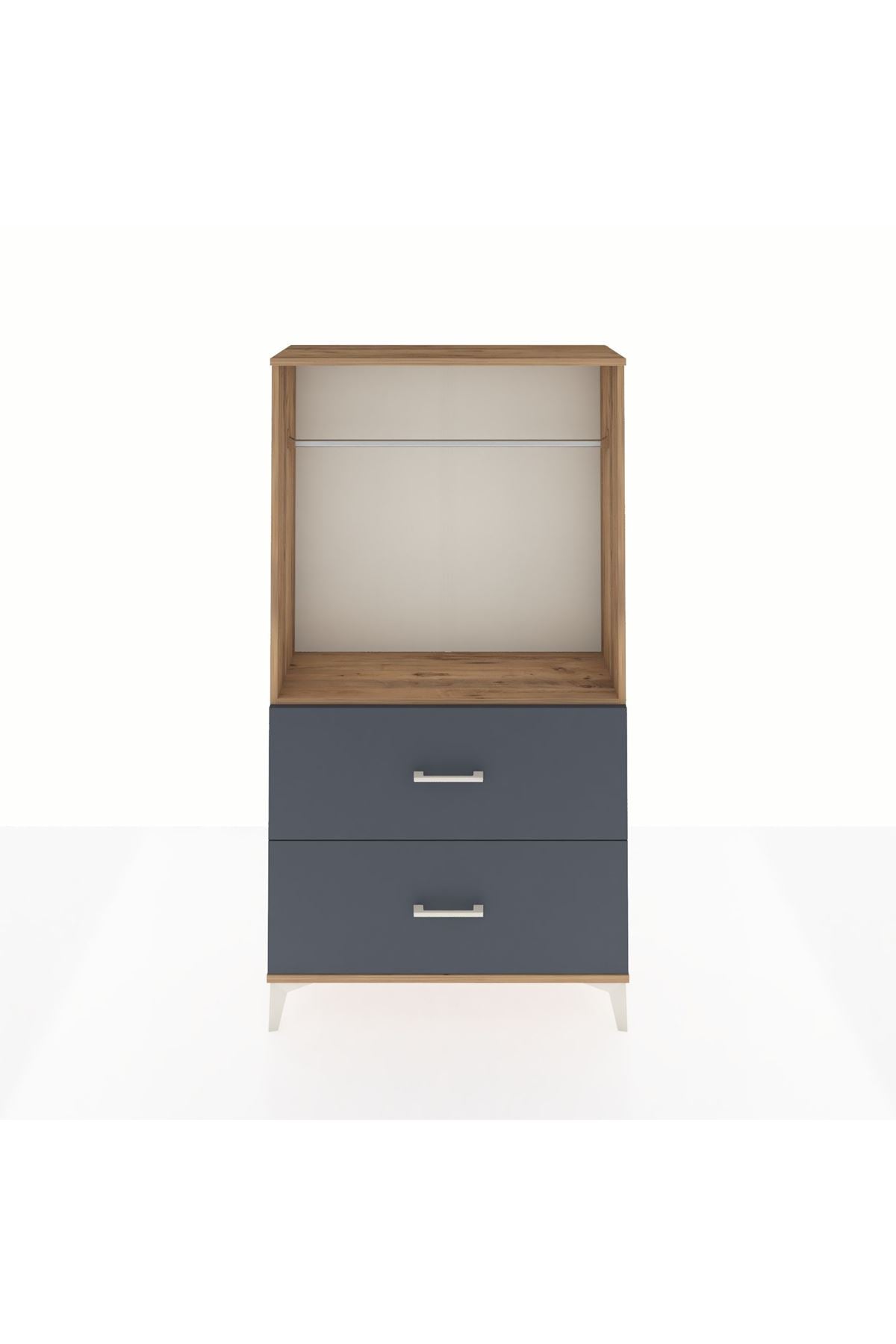 Arges Dolap Tek Raflı 2 Çekmeceli Tek Askılı 88x30x163 - S21M106V8A