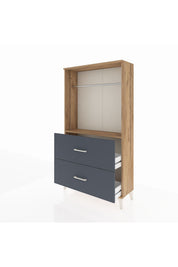 Arges Dolap Tek Raflı 2 Çekmeceli Tek Askılı 88x30x163 - S21M106V8A