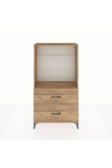 Arges Dolap Tek Raflı 2 Çekmeceli Tek Askılı 88x30x163