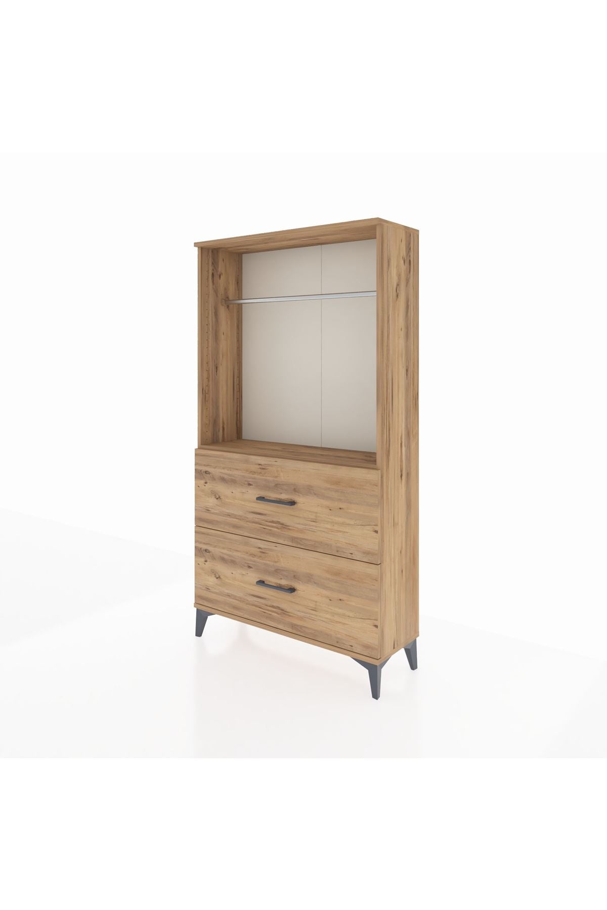 Arges Dolap Tek Raflı 2 Çekmeceli Tek Askılı 88x30x163 - S21M106V9A