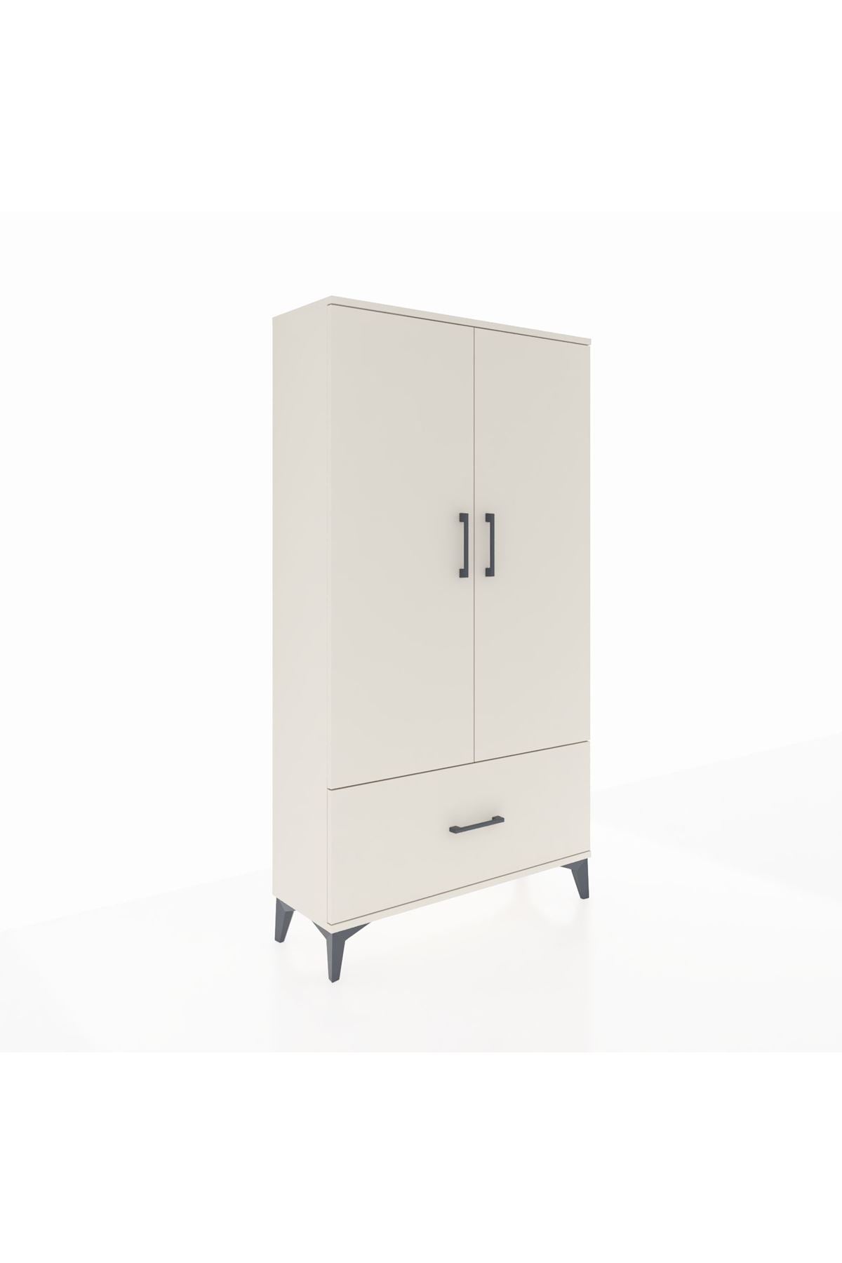 Arges Dolap 2 Raflı Tek Çekmeceli Tek Askılı 88x30x163 - S21M107V1A