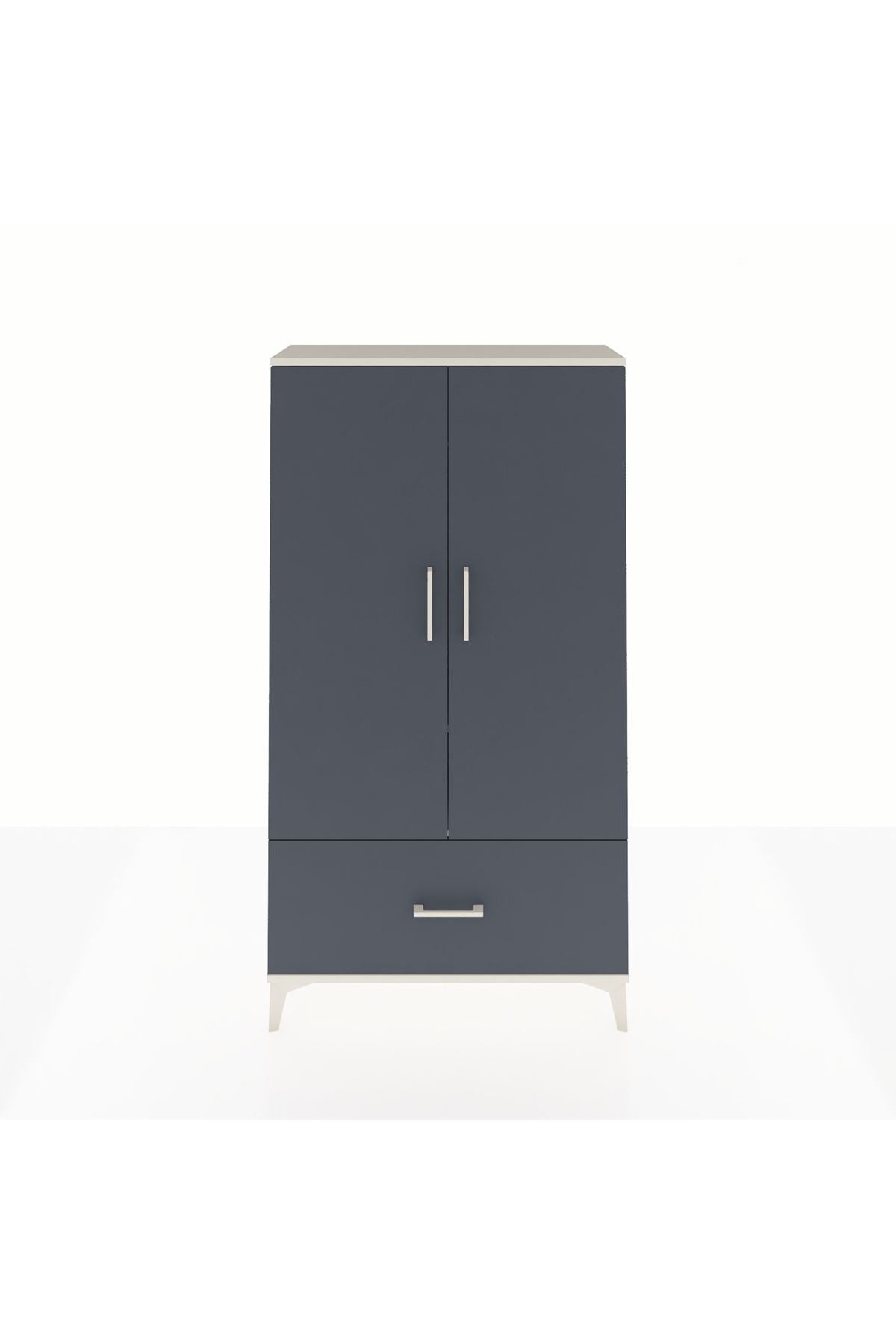 Arges Dolap 2 Raflı Tek Çekmeceli Tek Askılı 88x30x163 - S21M107V2A
