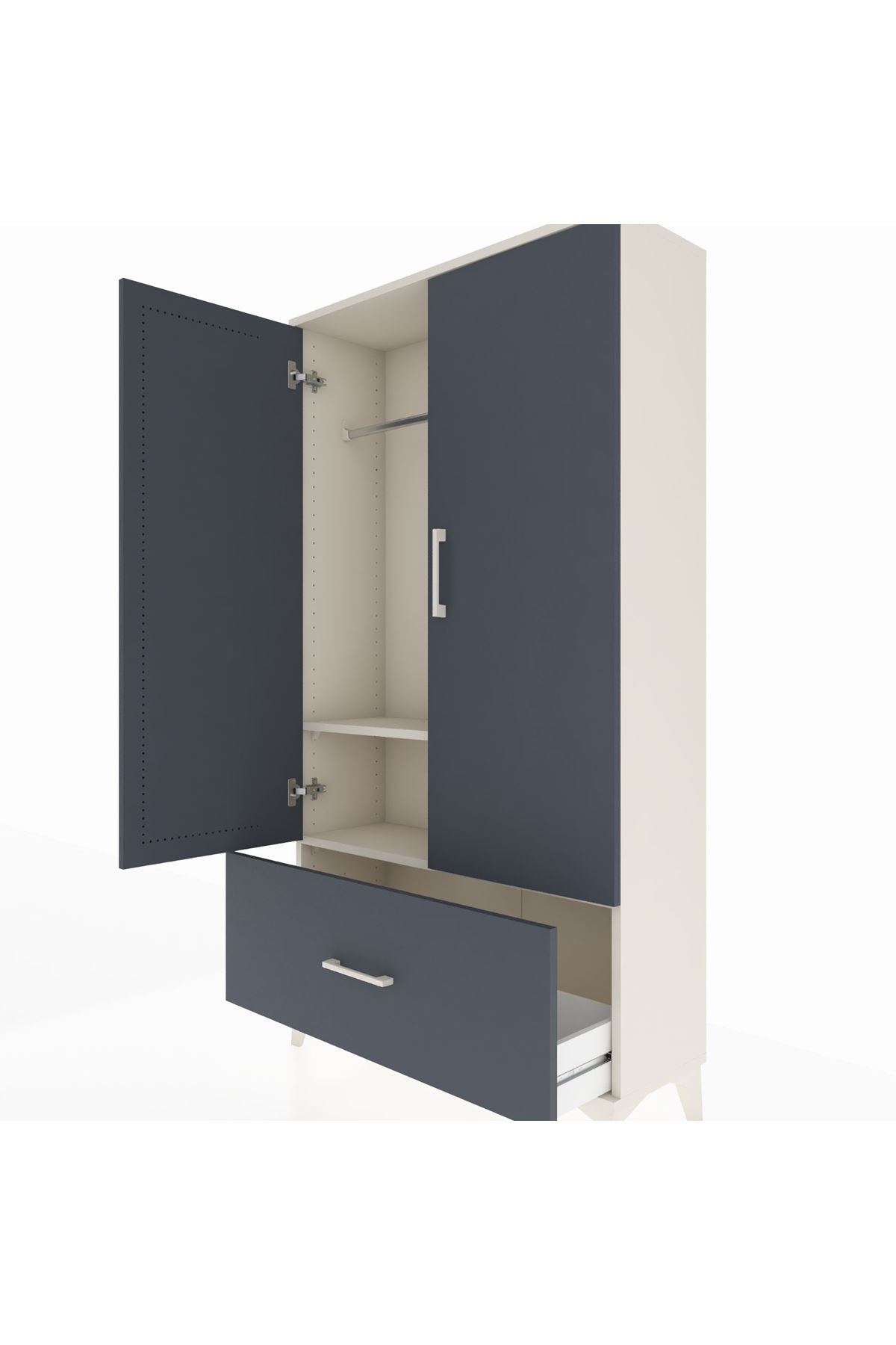 Arges Dolap 2 Raflı Tek Çekmeceli Tek Askılı 88x30x163 - S21M107V2A