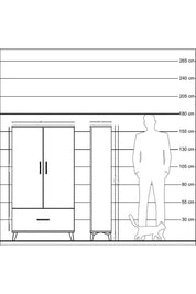 Arges Dolap 2 Raflı Tek Çekmeceli Tek Askılı 88x30x163 - S21M107V5A