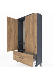 Arges Dolap 2 Raflı Tek Çekmeceli Tek Askılı 88x30x163 - S21M107V6A