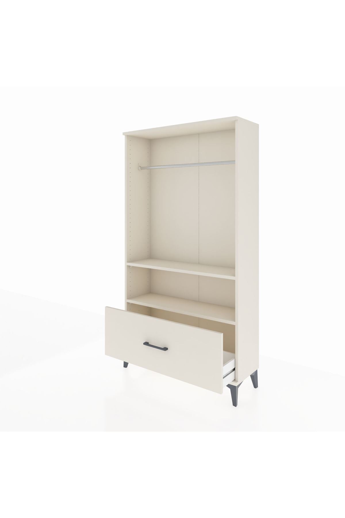Arges Dolap 2 Raflı Tek Çekmeceli Tek Askılı 88x30x163 - S21M108V1A