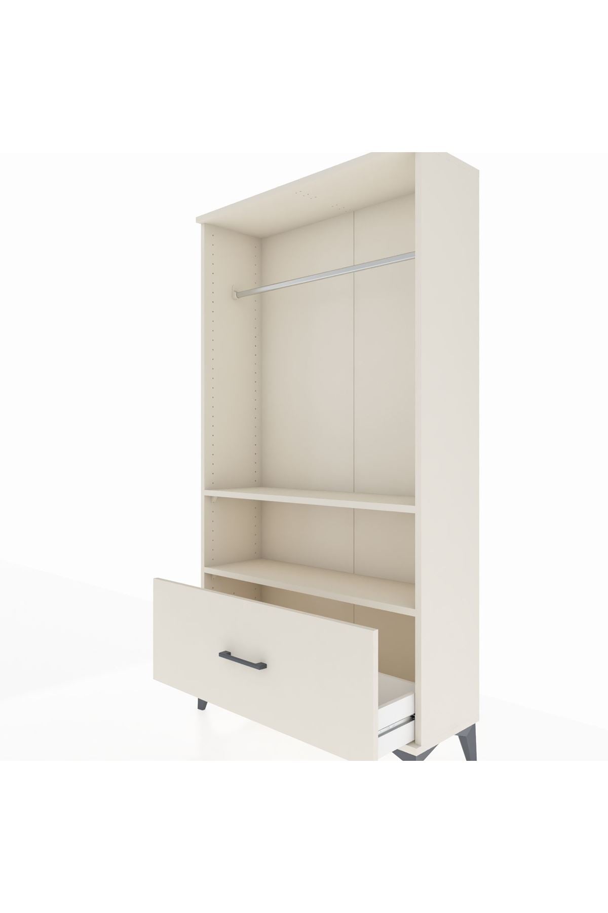 Arges Dolap 2 Raflı Tek Çekmeceli Tek Askılı 88x30x163 - S21M108V1A