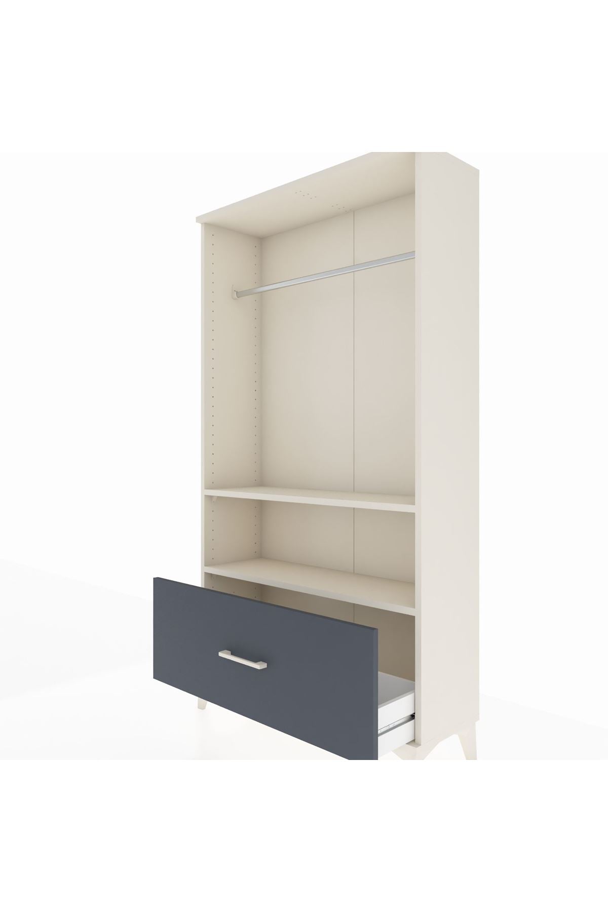 Arges Dolap 2 Raflı Tek Çekmeceli Tek Askılı 88x30x163 - S21M108V2A