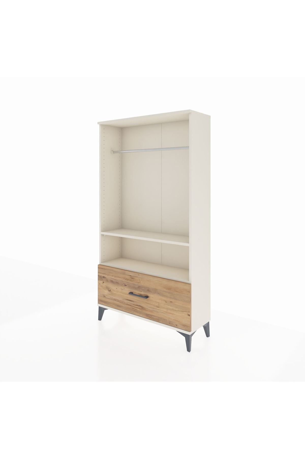 Arges Dolap 2 Raflı Tek Çekmeceli Tek Askılı 88x30x163 - S21M108V3A
