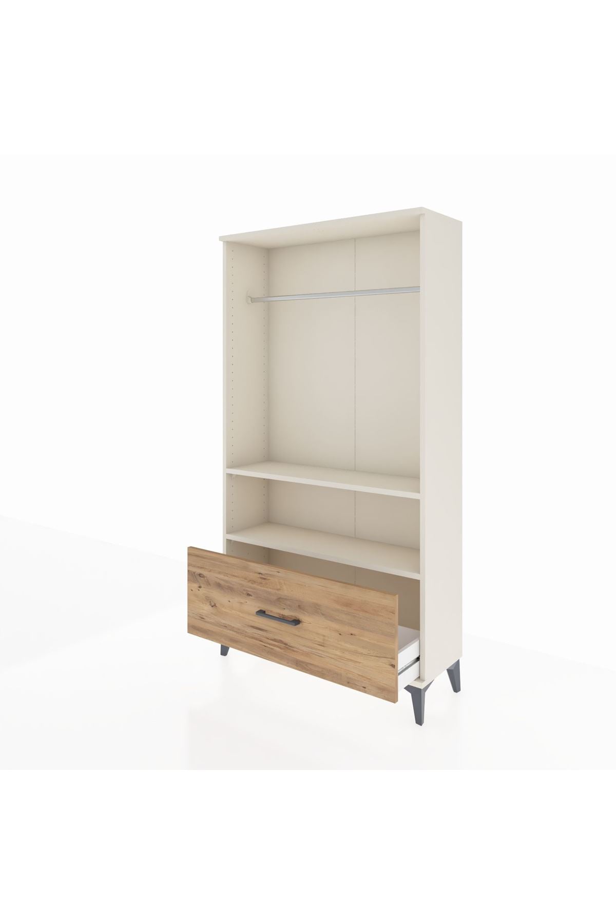 Arges Dolap 2 Raflı Tek Çekmeceli Tek Askılı 88x30x163 - S21M108V3A