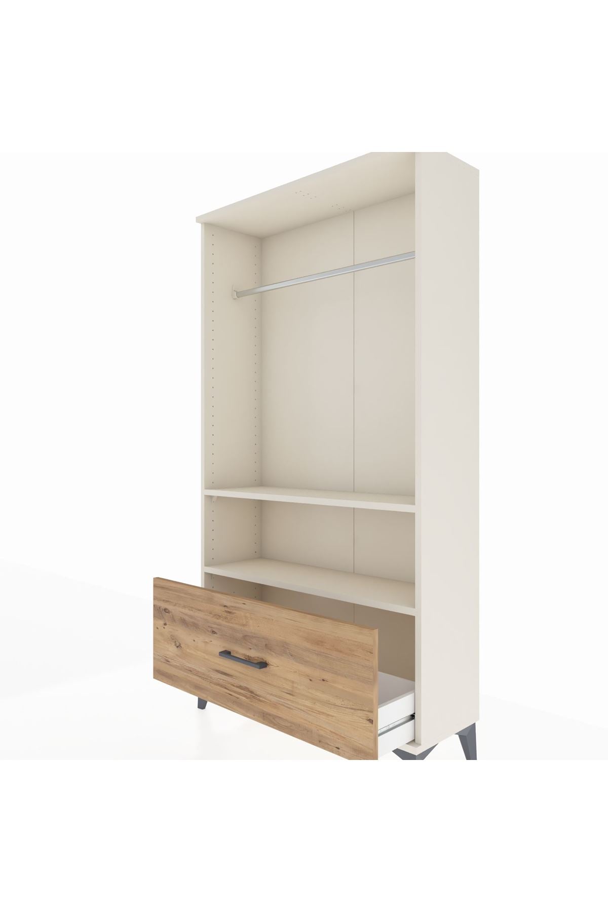 Arges Dolap 2 Raflı Tek Çekmeceli Tek Askılı 88x30x163 - S21M108V3A