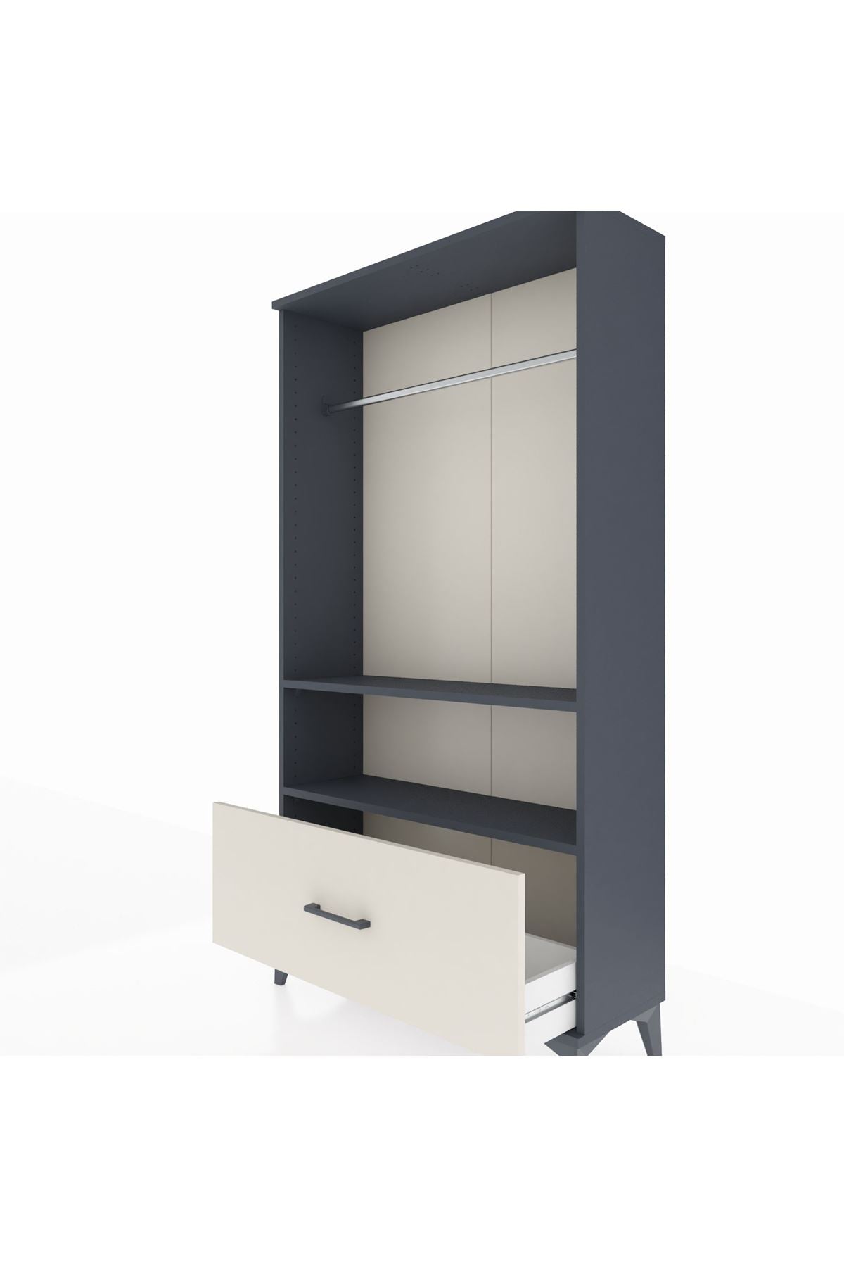 Arges Dolap 2 Raflı Tek Çekmeceli Tek Askılı 88x30x163 - S21M108V4A