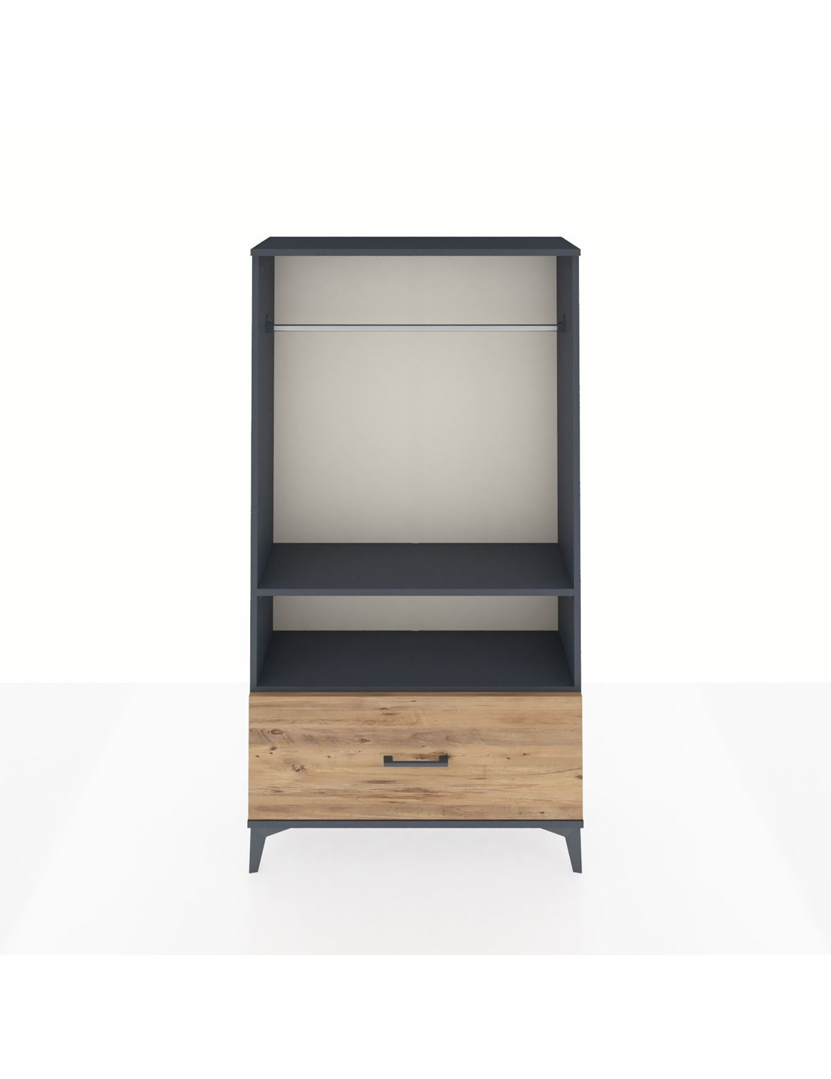 Arges Dolap 2 Raflı Tek Çekmeceli Tek Askılı 88x30x163 - S21M108V6A