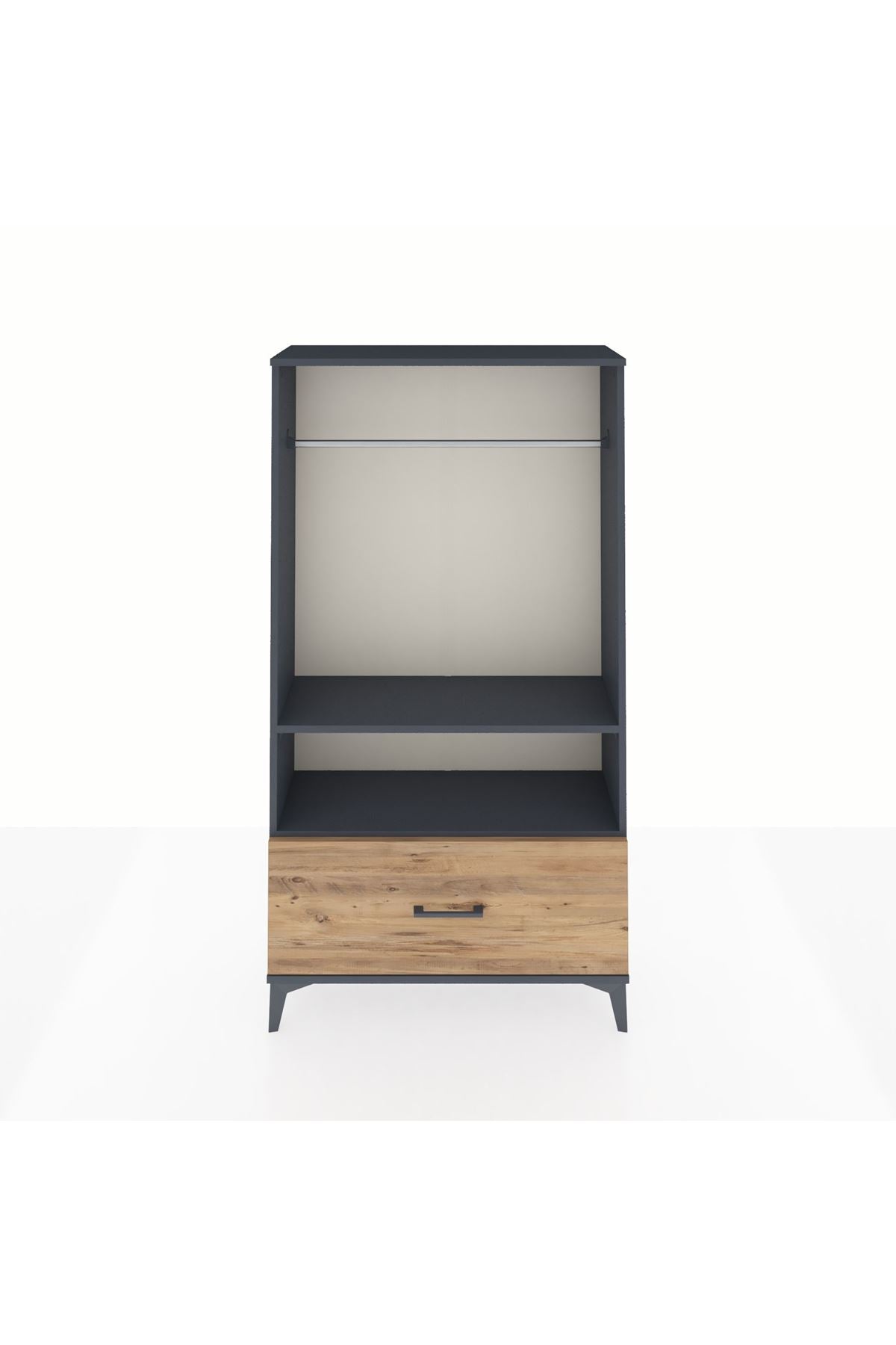 Arges Dolap 2 Raflı Tek Çekmeceli Tek Askılı 88x30x163 - S21M108V6A