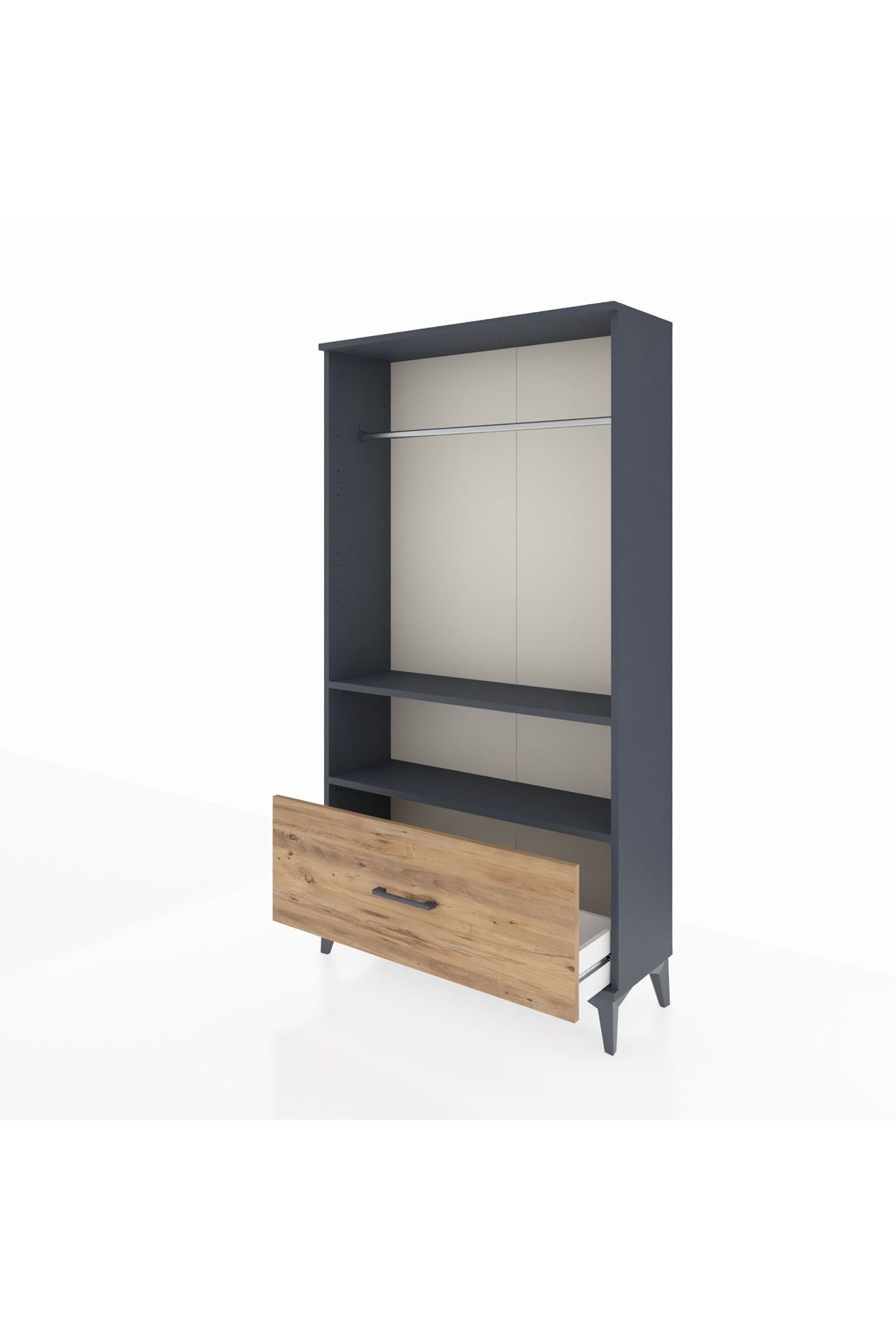 Arges Dolap 2 Raflı Tek Çekmeceli Tek Askılı 88x30x163 - S21M108V6A