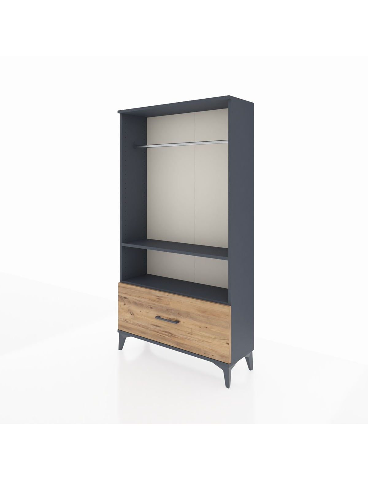 Arges Dolap 2 Raflı Tek Çekmeceli Tek Askılı 88x30x163 - S21M108V6A