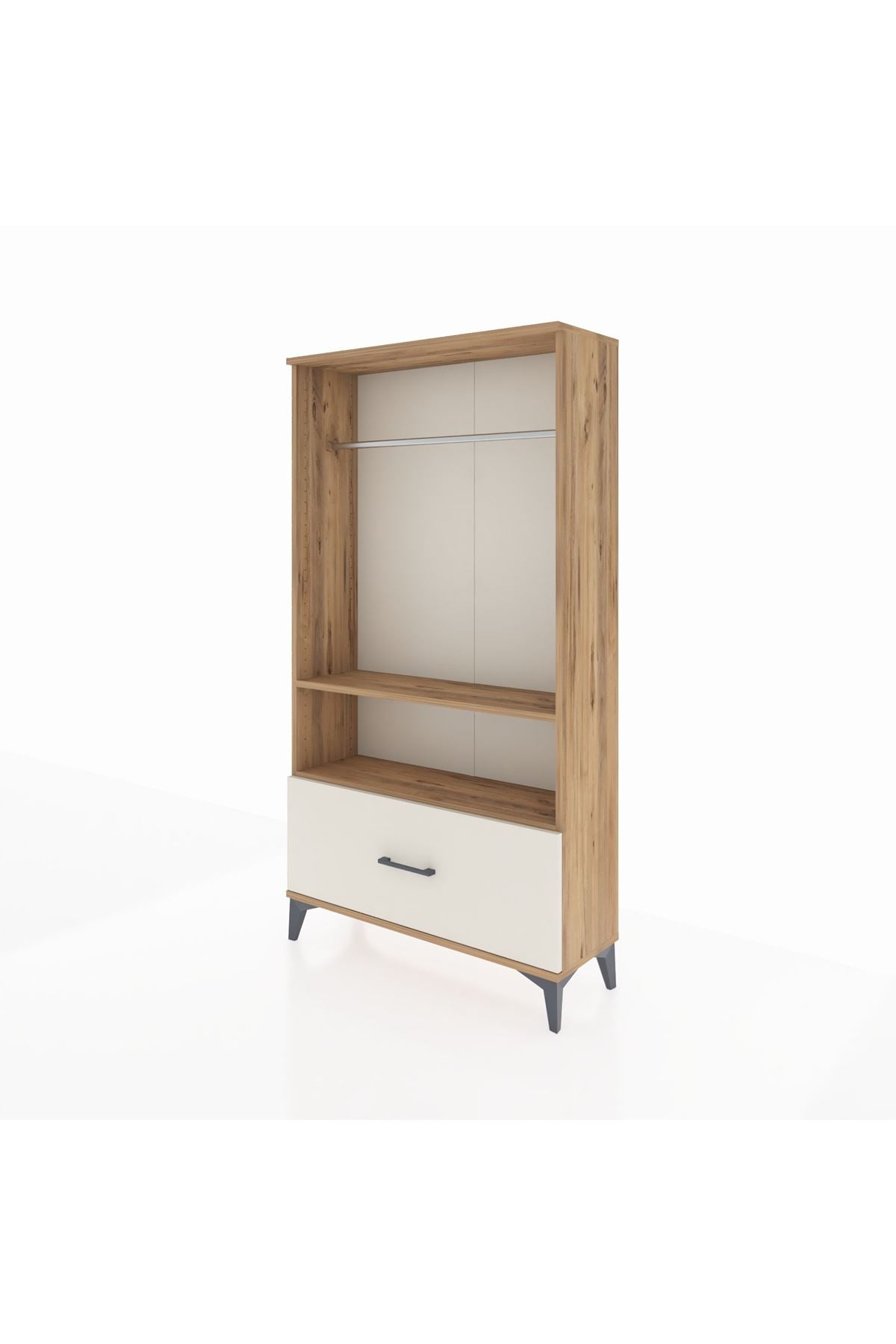 Arges Dolap 2 Raflı Tek Çekmeceli Tek Askılı 88x30x163 - S21M108V7A