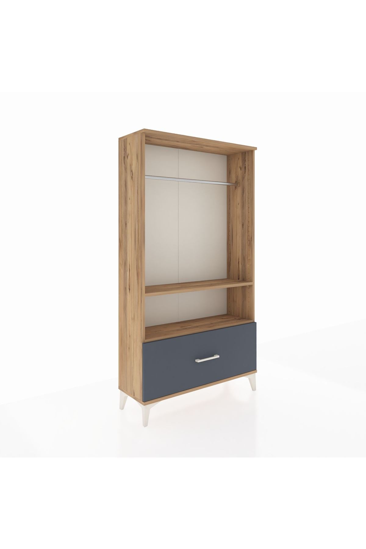 Arges Dolap 2 Raflı Tek Çekmeceli Tek Askılı 88x30x163 - S21M108V8A