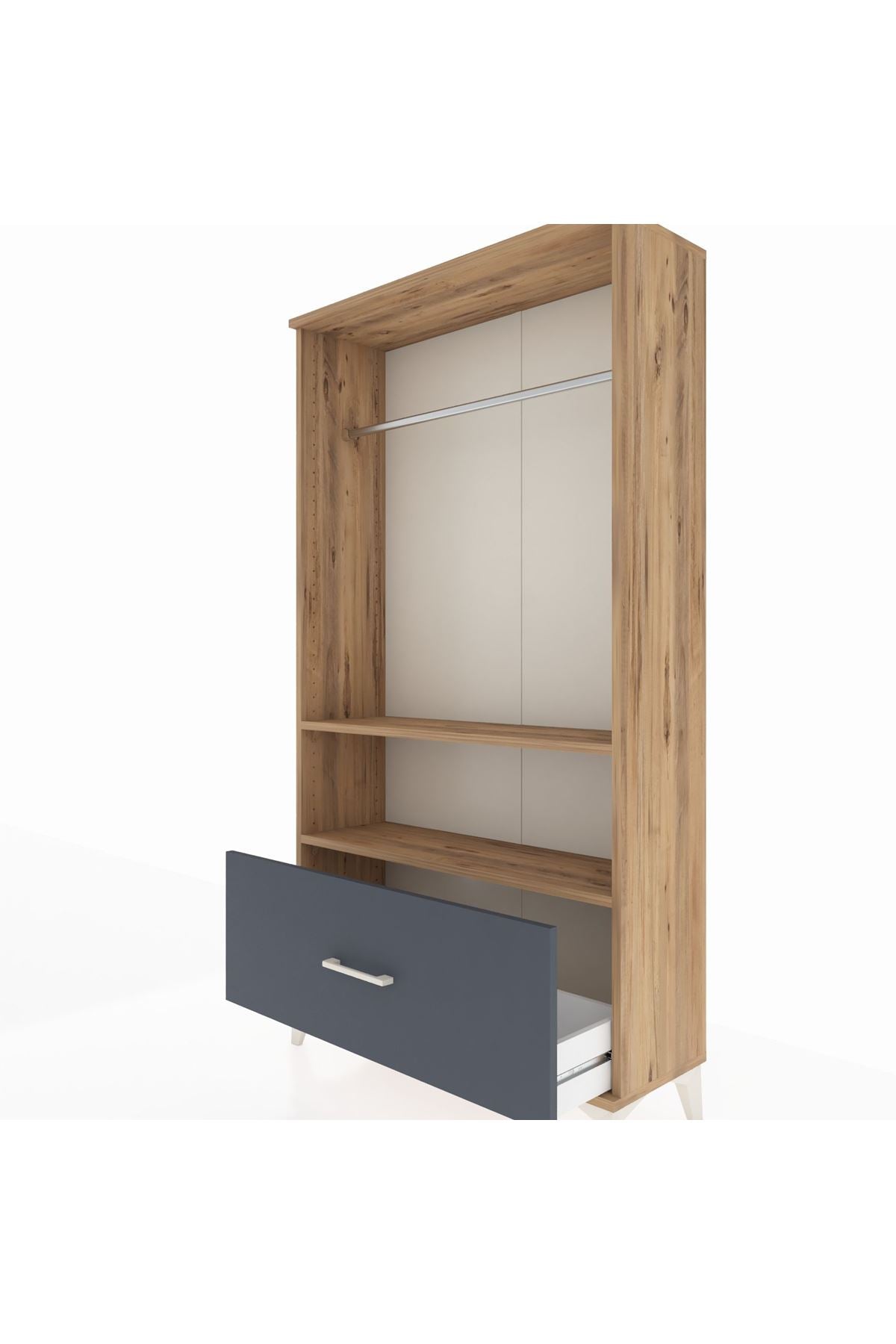 Arges Dolap 2 Raflı Tek Çekmeceli Tek Askılı 88x30x163 - S21M108V8A