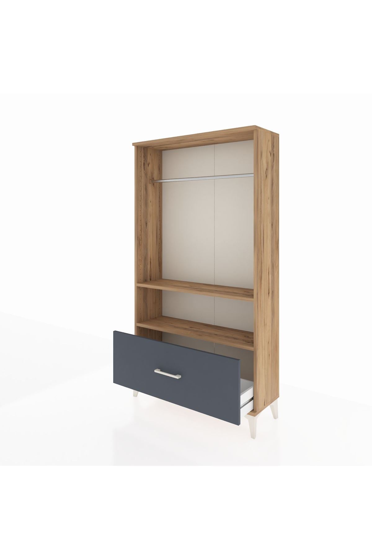 Arges Dolap 2 Raflı Tek Çekmeceli Tek Askılı 88x30x163 - S21M108V8A