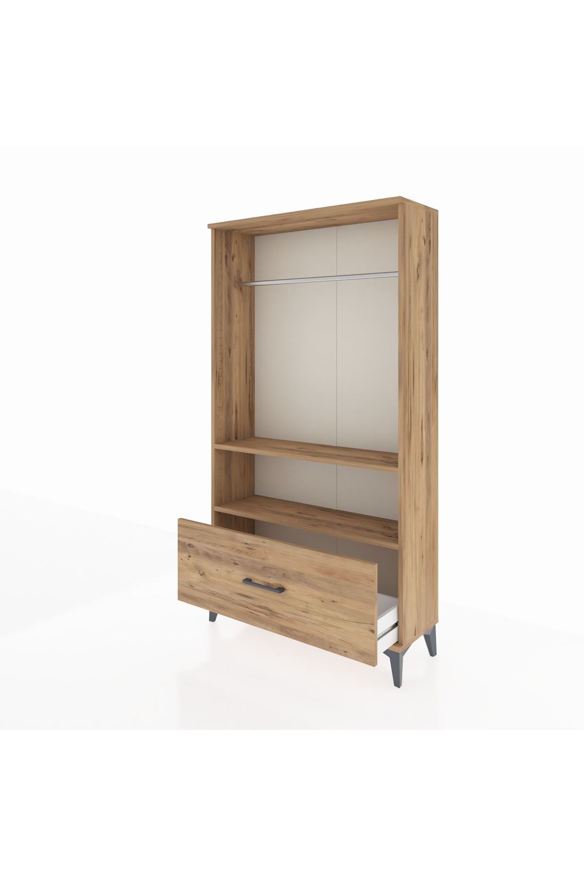 Arges Dolap 2 Raflı Tek Çekmeceli Tek Askılı 88x30x163 - S21M108V9A