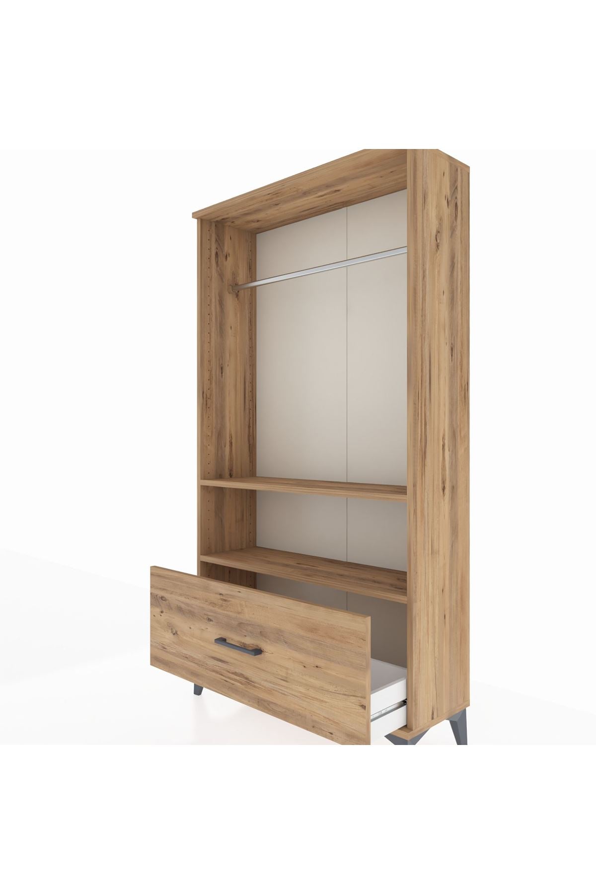 Arges Dolap 2 Raflı Tek Çekmeceli Tek Askılı 88x30x163 - S21M108V9A