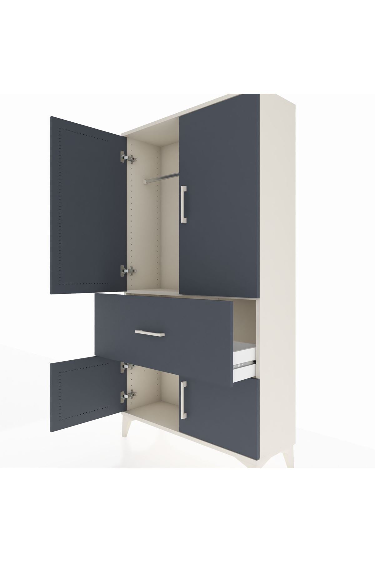 Arges Dolap Tek Raflı Tek Çekmeceli Tek Askılı 88x30x163 - S21M109V2A
