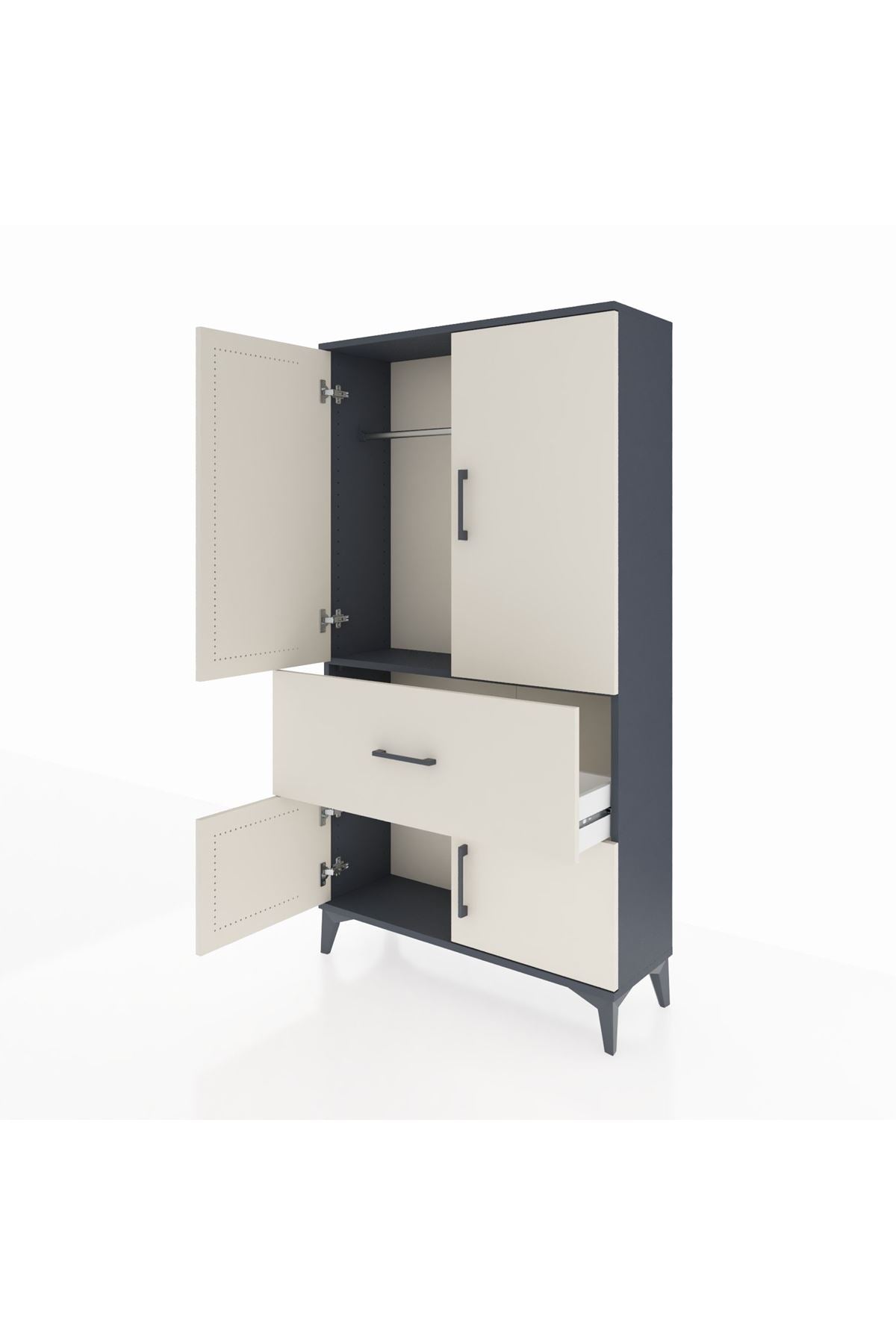 Arges Dolap Tek Raflı Tek Çekmeceli Tek Askılı 88x30x163 - S21M109V4A
